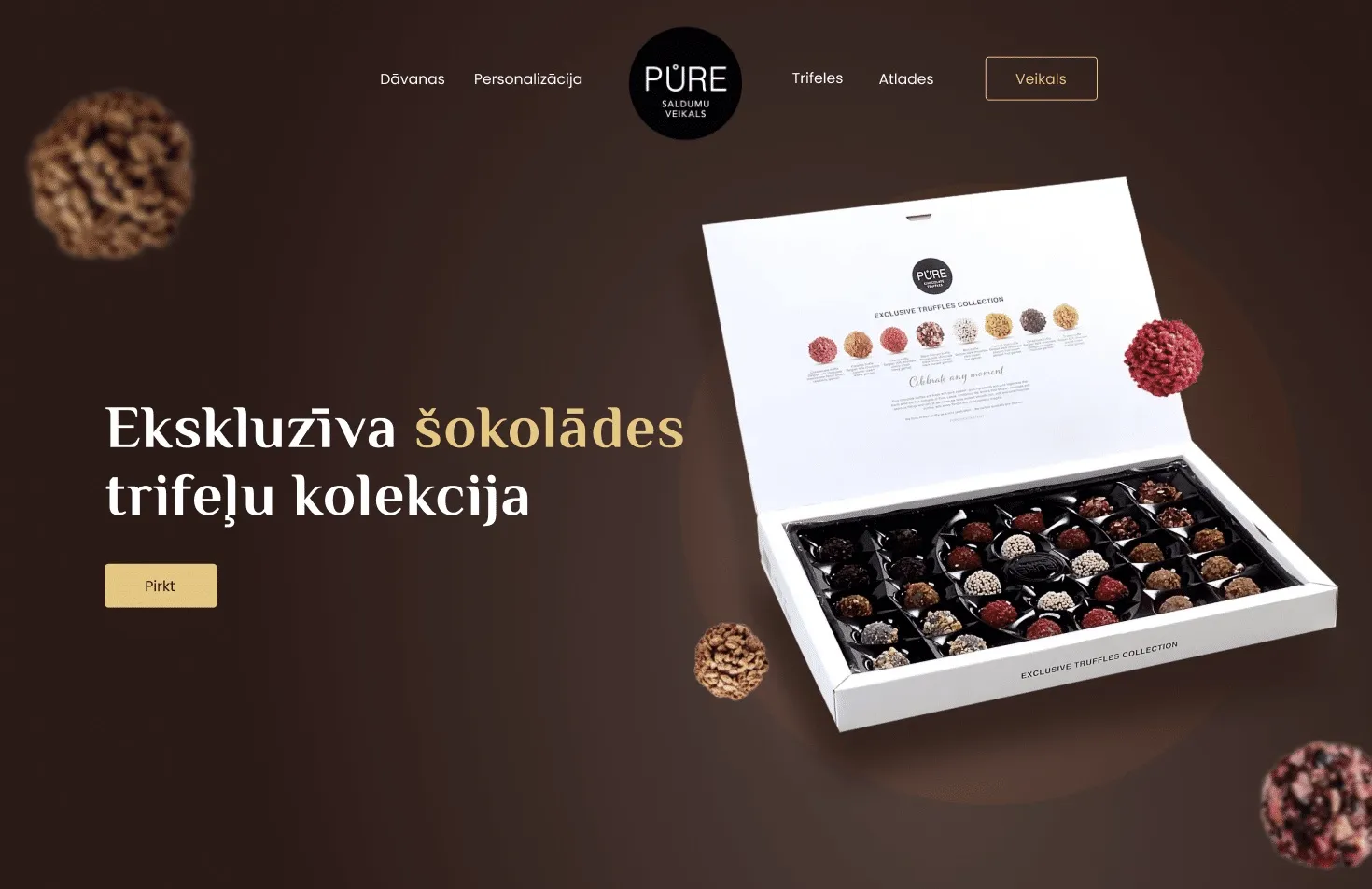 Pure screenshot Cenas Mājas lapu izstrādei